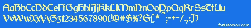 CyrodiilBold Font – Yellow Fonts on Blue Background