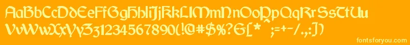 CyrodiilBold Font – Yellow Fonts on Orange Background
