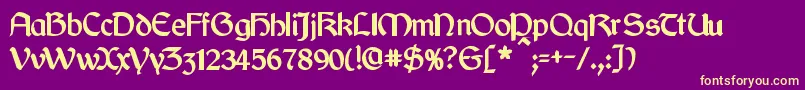 CyrodiilBold Font – Yellow Fonts on Purple Background