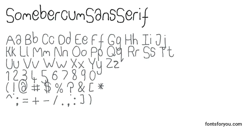 Czcionka SomebercumSansSerif – alfabet, cyfry, specjalne znaki