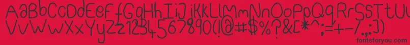 SomebercumSansSerif Font – Black Fonts on Red Background
