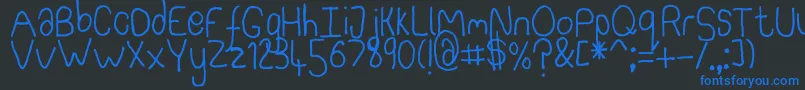 SomebercumSansSerif Font – Blue Fonts on Black Background