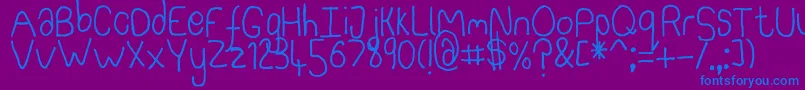 Подробнее о шрифте SomebercumSansSerif Шрифт SomebercumSansSerif – синие шрифты на фиолетовом фоне