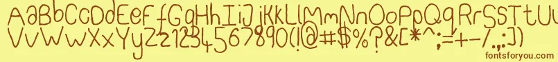 SomebercumSansSerif Font – Brown Fonts on Yellow Background