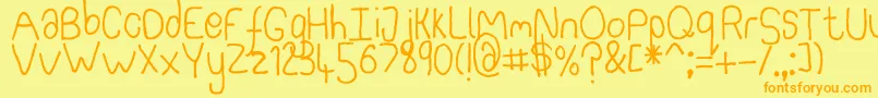 SomebercumSansSerif Font – Orange Fonts on Yellow Background