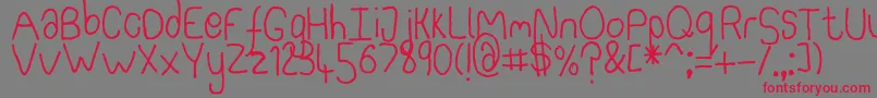 SomebercumSansSerif Font – Red Fonts on Gray Background