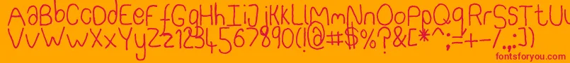 SomebercumSansSerif Font – Red Fonts on Orange Background