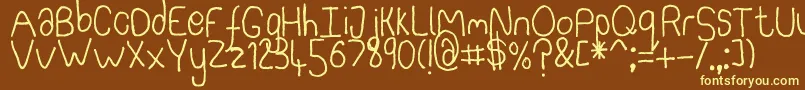 Шрифт SomebercumSansSerif – жёлтые шрифты на коричневом фоне