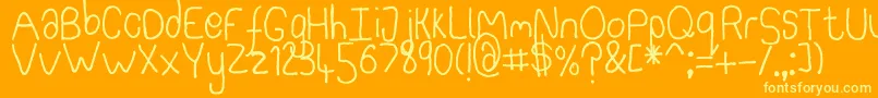 Czcionka SomebercumSansSerif – żółte czcionki na pomarańczowym tle