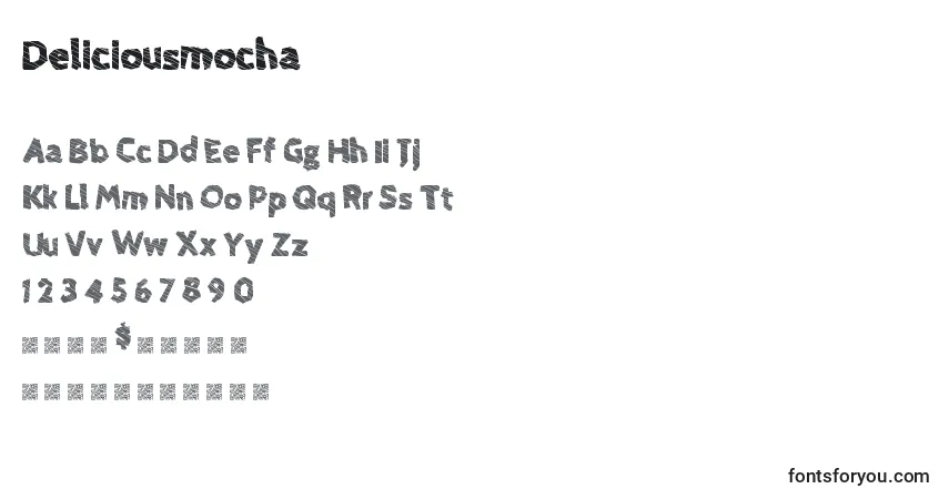 Czcionka Deliciousmocha – alfabet, cyfry, specjalne znaki