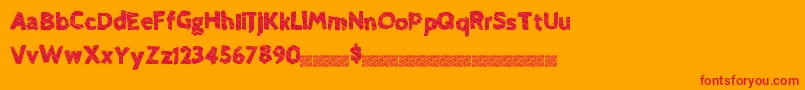 Шрифт Deliciousmocha – красные шрифты на оранжевом фоне