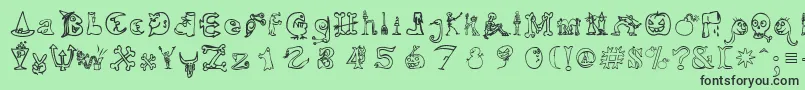Hallmt Font – Black Fonts on Green Background