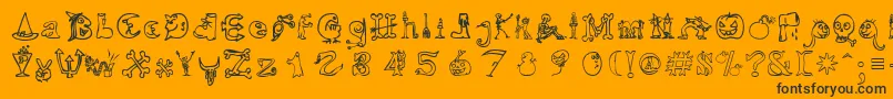 Hallmt Font – Black Fonts on Orange Background