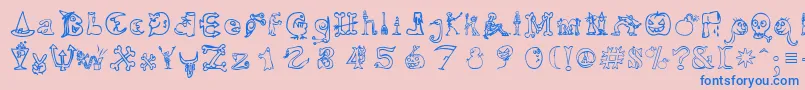Hallmt-fontti – siniset fontit vaaleanpunaisella taustalla