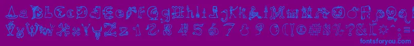 Шрифт Hallmt – синие шрифты на фиолетовом фоне
