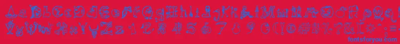 Hallmt Font – Blue Fonts on Red Background