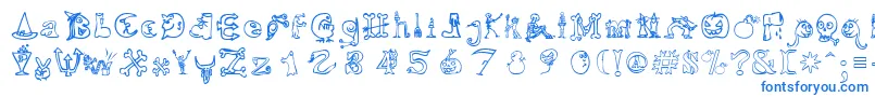 Hallmt Font – Blue Fonts on White Background