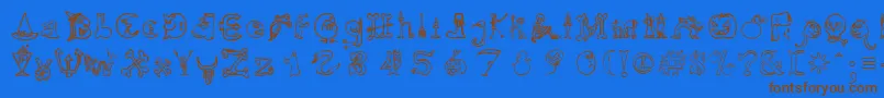 Police Hallmt – polices brunes sur fond bleu