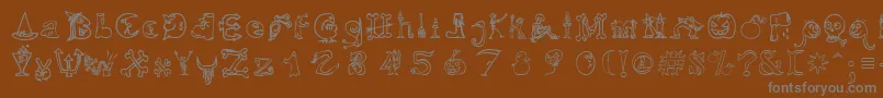 フォントHallmt – 茶色の背景に灰色の文字