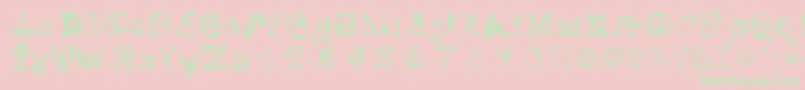 Hallmt Font – Green Fonts on Pink Background