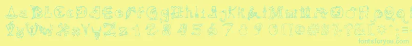 Шрифт Hallmt – зелёные шрифты на жёлтом фоне
