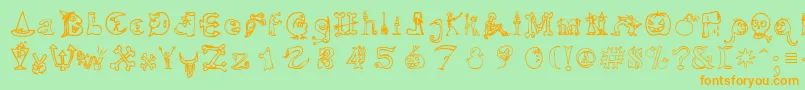 fuente Hallmt – Fuentes Naranjas Sobre Fondo Verde