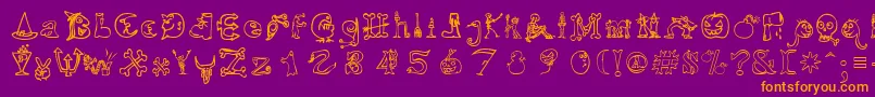 Hallmt Font – Orange Fonts on Purple Background