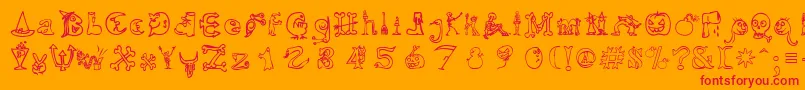 Hallmt Font – Red Fonts on Orange Background