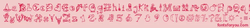 Hallmt Font – Red Fonts on Pink Background