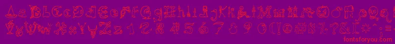 フォントHallmt – 紫の背景に赤い文字