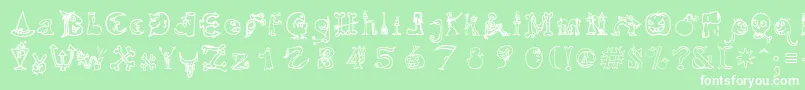 フォントHallmt – 緑の背景に白い文字
