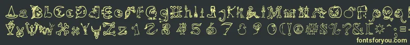 Шрифт Hallmt – жёлтые шрифты на чёрном фоне