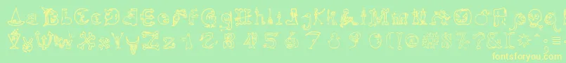 Hallmt-fontti – keltaiset fontit vihreällä taustalla