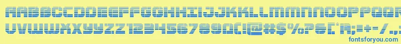 Supersubmarinegrad Font – Blue Fonts on Yellow Background