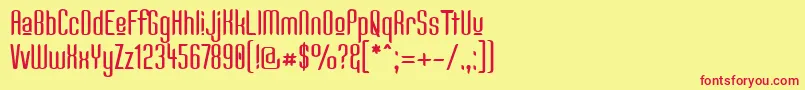 KandideUpper Font – Red Fonts on Yellow Background