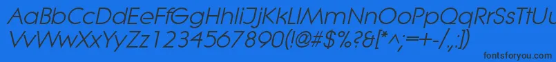 LitheItalic Font – Black Fonts on Blue Background