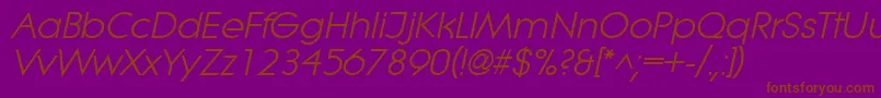 LitheItalic Font – Brown Fonts on Purple Background