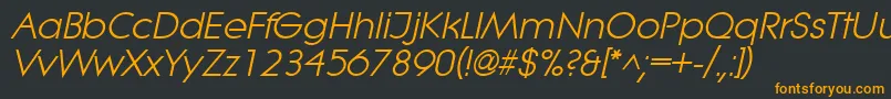 LitheItalic Font – Orange Fonts on Black Background