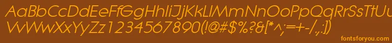 LitheItalic Font – Orange Fonts on Brown Background