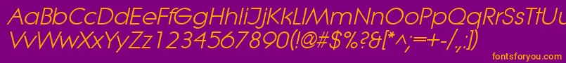 LitheItalic Font – Orange Fonts on Purple Background