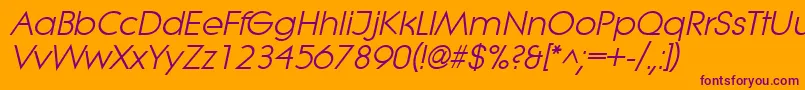 LitheItalic Font – Purple Fonts on Orange Background