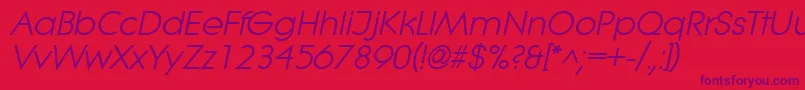 LitheItalic Font – Purple Fonts on Red Background