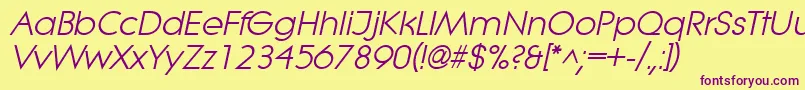 LitheItalic Font – Purple Fonts on Yellow Background