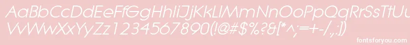 LitheItalic Font – White Fonts on Pink Background