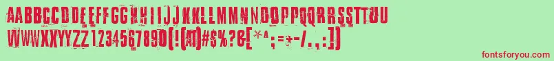 IDidItMyWayDemo Font – Red Fonts on Green Background
