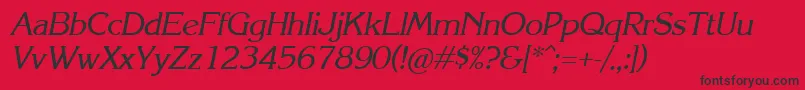 KareliaItalic Font – Black Fonts on Red Background