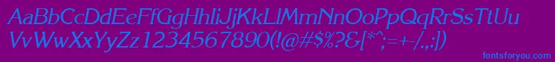 KareliaItalic Font – Blue Fonts on Purple Background