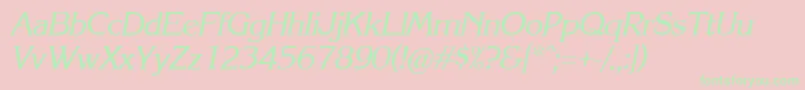 KareliaItalic Font – Green Fonts on Pink Background