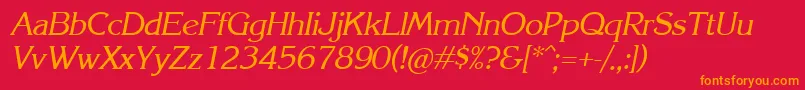 KareliaItalic Font – Orange Fonts on Red Background