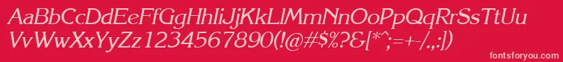 KareliaItalic Font – Pink Fonts on Red Background